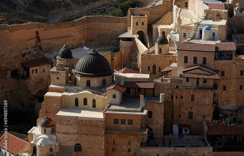 Mar Saba, one of the oldest continuously inhabited monasteries in the world, eastern Judean Desert, Israel photo