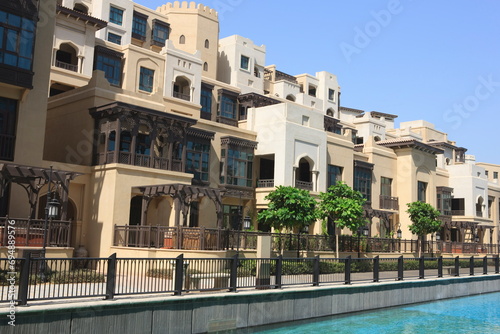 New Moorish style apartment buildings, Downtown Burj Dubai, Dubai, United Arab Emirates, Middle East photo