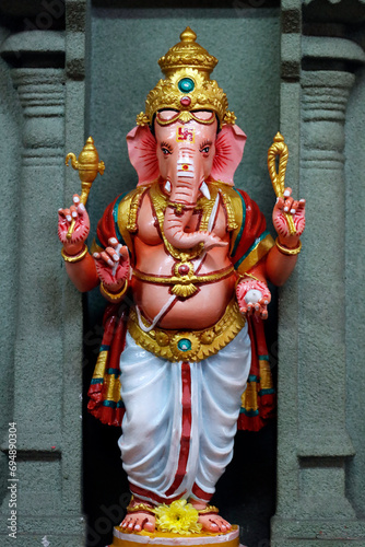 Ganesha (Ganapati) the elephant headed Hindu god, Sri Mahamariamman Hindu Temple, Kuala Lumpur. Malaysia
