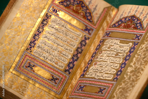 Quran, copied by Mustafa Hilmi Efendi, Ottoman Turkey 1840 AD, Islamic Arts Museum, Kuala Lumpur, Malaysia photo