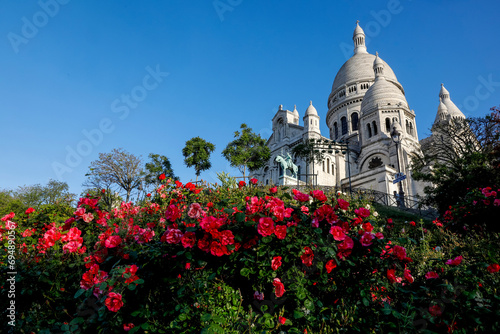 The Sacred Heart (Sacre Coeur) Basilica, Montmartre, Paris, France photo