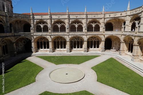 The Cloister, Jeronimos Monastery (Hieronymites Monastery), UNESCO World Heritage Site, Belem, Lisbon, Portugal photo