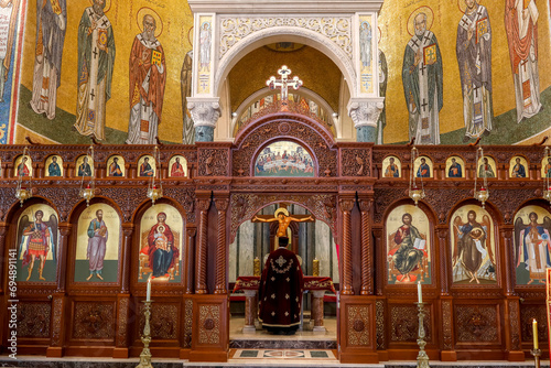 Easter Week celebration in Saint Paul Melkite (Greek Catholic) Cathedral, Harissa, Lebanon, Middle East photo