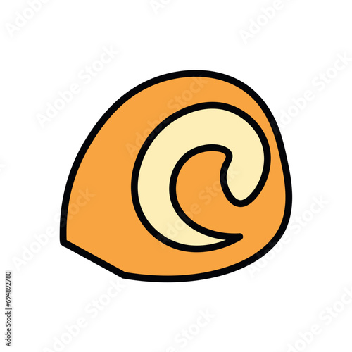 Baked good of food colorful set. This food-themed illustration features a colorful design and outlines that showcase a mouthwatering bakery treat - a tasty bun. Vector illustration.