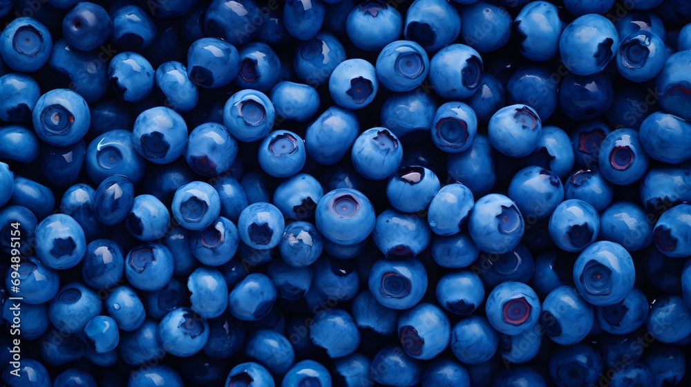 Close up Blueberries - Small, deep blue abstract dots clustered in a bunch. Generative AI Close up Blueberries - Small, deep blue abstract dots clustered in a bunch. Generative AI