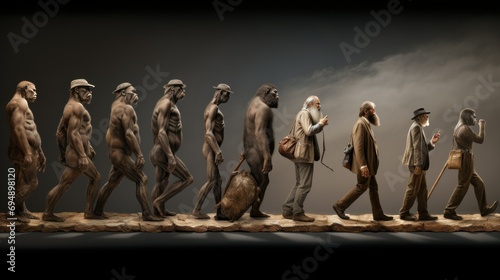 Humna Evolution, primate passage anthropological  #694898120