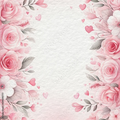 Valentine background, watercolor style, pink pastel color.