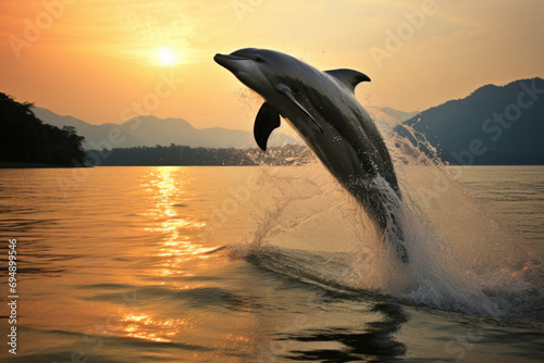 An Irrawaddy dolphin leaps from the warm waters of the Andaman Sea © Veniamin Kraskov