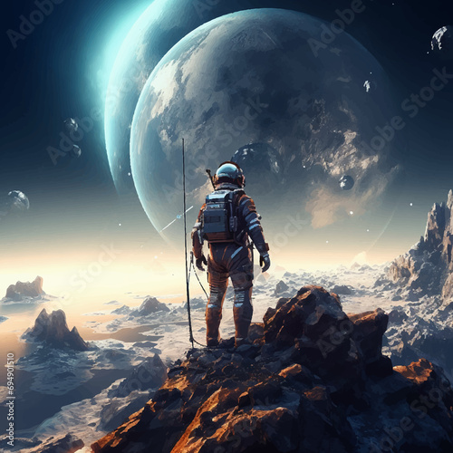 illustration - Cosmonaft in space 
