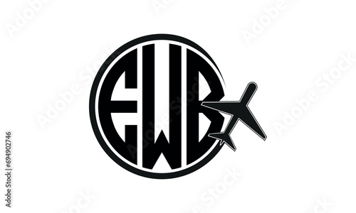 EWB three initial letter circle tour & travel agency logo design vector template. hajj umrah agency, abstract, wordmark, business, monogram, minimalist, brand, company, flat, tourism agency, tourist photo