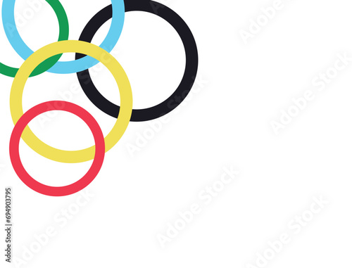 Colored rings on a white background. Abstract bright background for design.