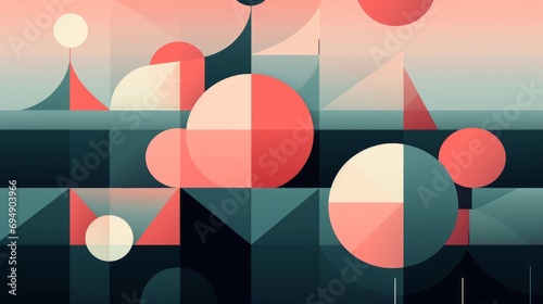 Wallpaper Mural Abstract background made of minimal geometric shapes. Decorative colorful combination. Solid creative shapes. Torontodigital.ca