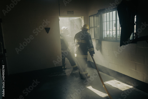firefighters in a fire drill © Walter