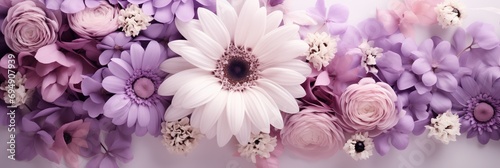 Enchanted Amethyst Daisy with a Vintage White and Violet Palette St Valentines Day Concept Background photo