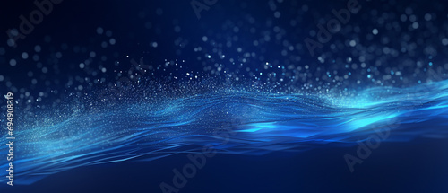 abstract blue background with falling cyber particles, representing a big data stream photo