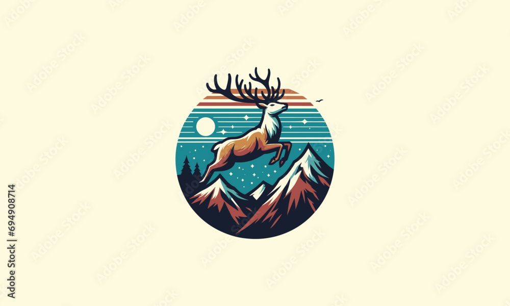 deer jump on mountain vector artwork design deer jump on mountain vector artwork design