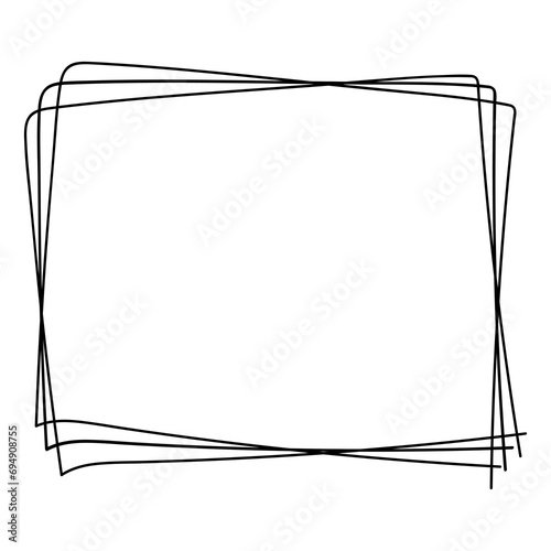 Hand drawn doodle frame on transparent background