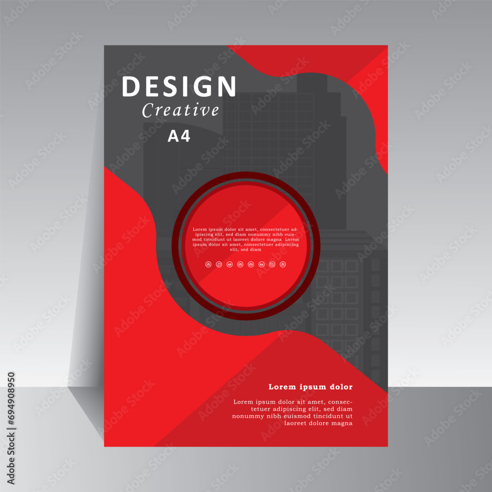 Red Color Brochure template layout design, Simple design for cover book