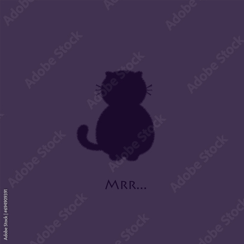 Purple icon in the form of a cat