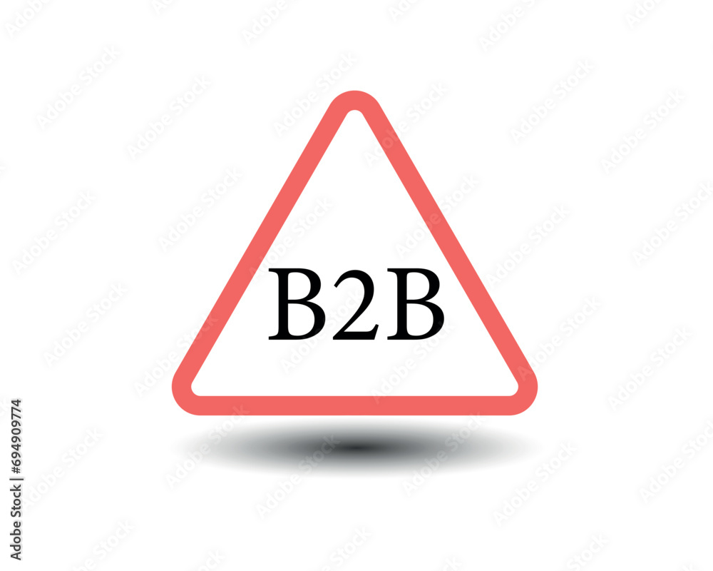B2B text with the warning signal vector illustration. B2B text with the warning signal vector illustration.