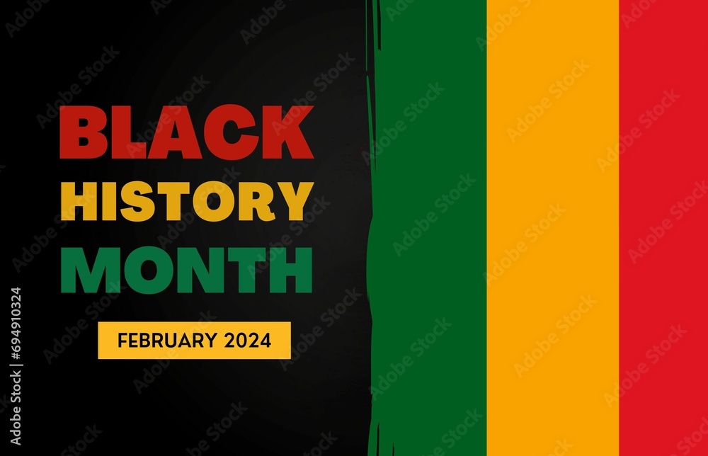 happy black history month wishing card and social media post background ...