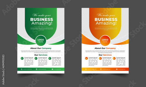Modern corporate business flyer design with color variation. 
