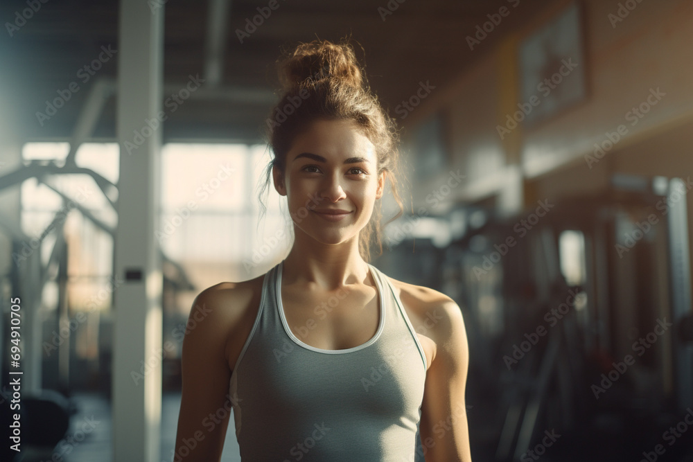 portrait of a woman in a gym