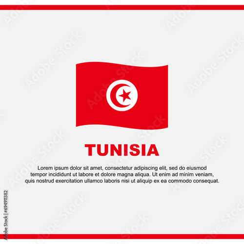 Tunisia Flag Background Design Template. Tunisia Independence Day Banner Social Media Post. Tunisia Design