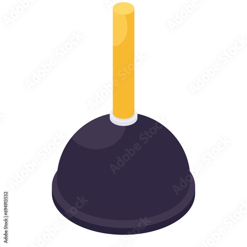 Editable design icon of plunger