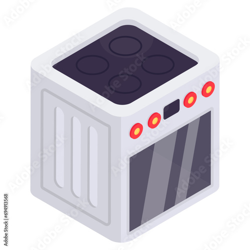 Editable design icon of cooking range 