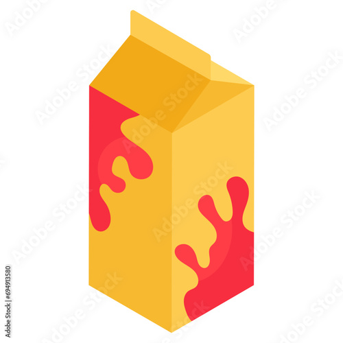 A unique design icon of milk pack 