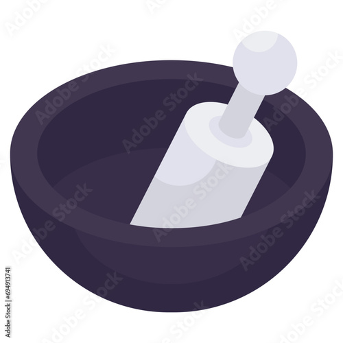 An editable design icon of pestle mortar