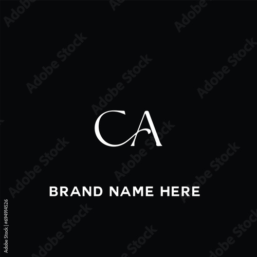 CA logo. C A design. White CA letter. CA, C A letter logo design. Initial letter CA linked circle uppercase monogram logo.