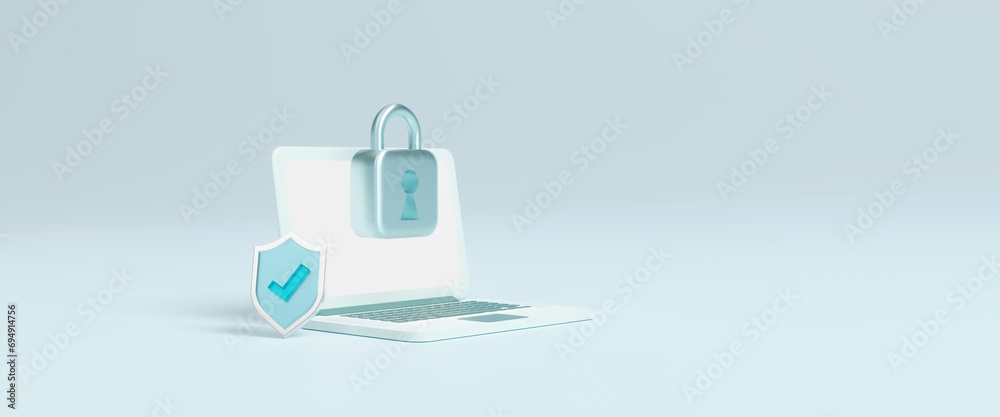 Cyber security data protection business technology information privacy concept. Blockchain and cyber security network. Padlock icon and internet technology networking. GDPR. EU.Banner. 3d rendering Cyber security data protection business technology information privacy concept. Blockchain and cyber security network. Padlock icon and internet technology networking. GDPR. EU.Banner. 3d rendering