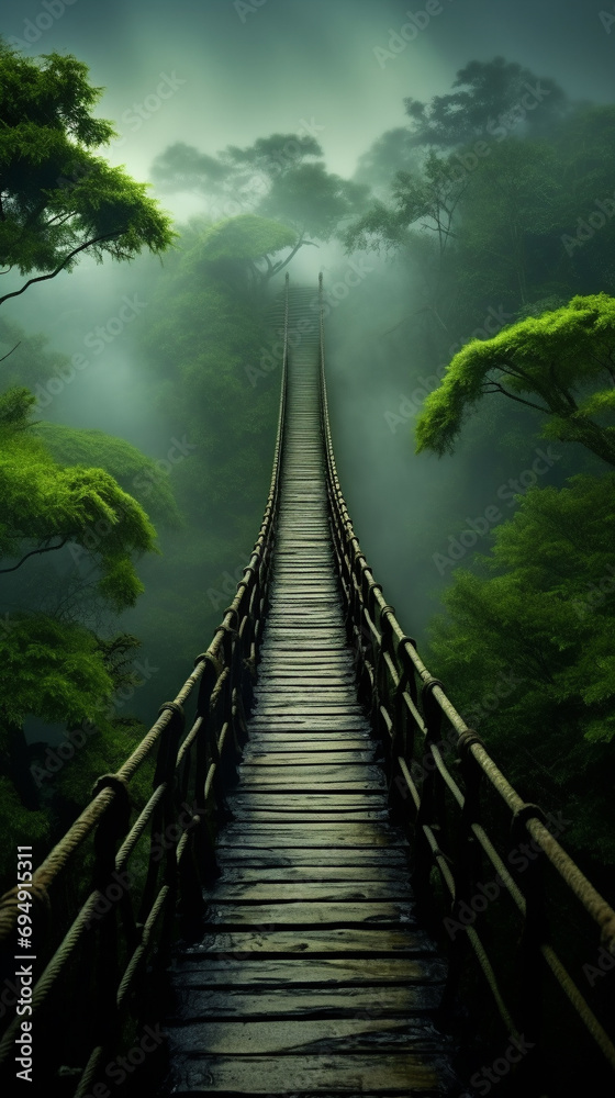 Fototapeta premium wooden bridge in the forest