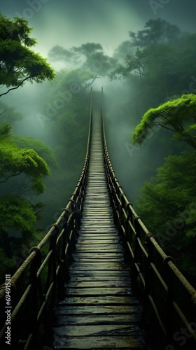 wooden bridge in the forest © Wendelin