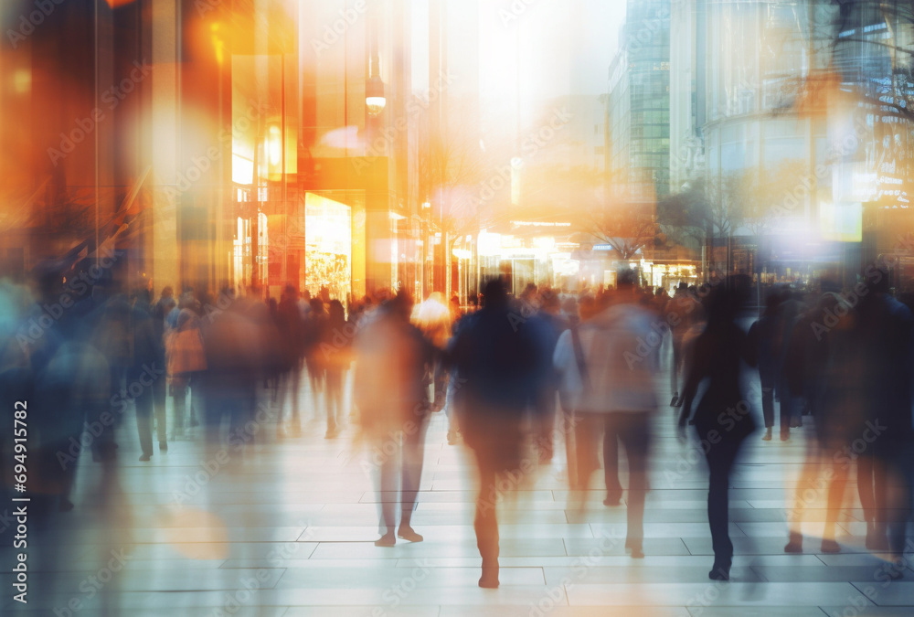 people walking at night