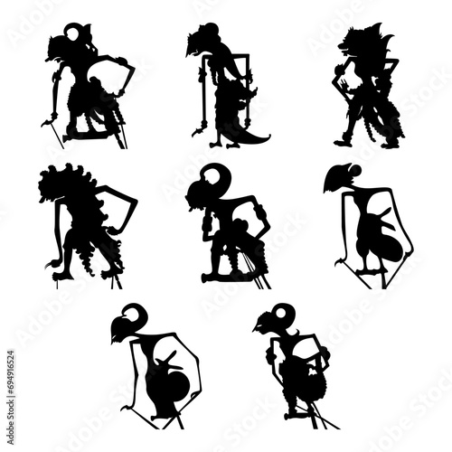shadow puppet silhouette set