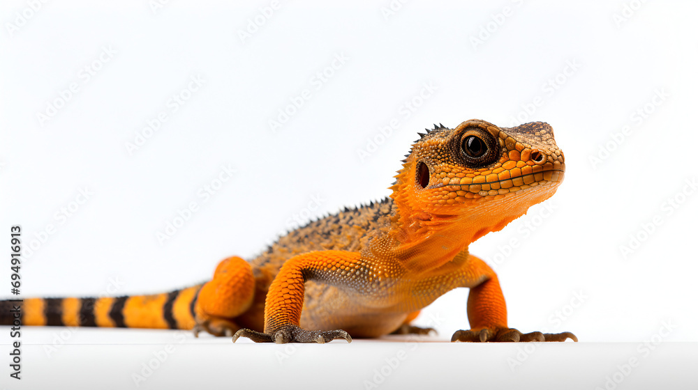 Obraz premium a lizard sitting on a white surface