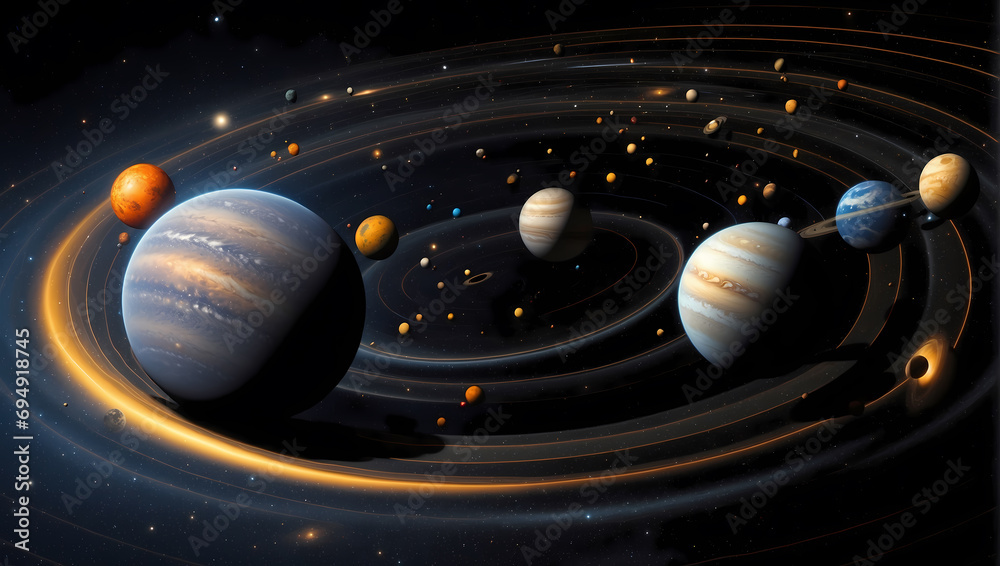 Saturn 3D and its rings, moons of Saturn, Solar System, Solar System ...