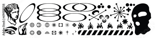 Icon Logo Y2k style, streetwear, Futuristic, Cyber y2k, Retro Futurist, Graphic Geometric, Technology, Star