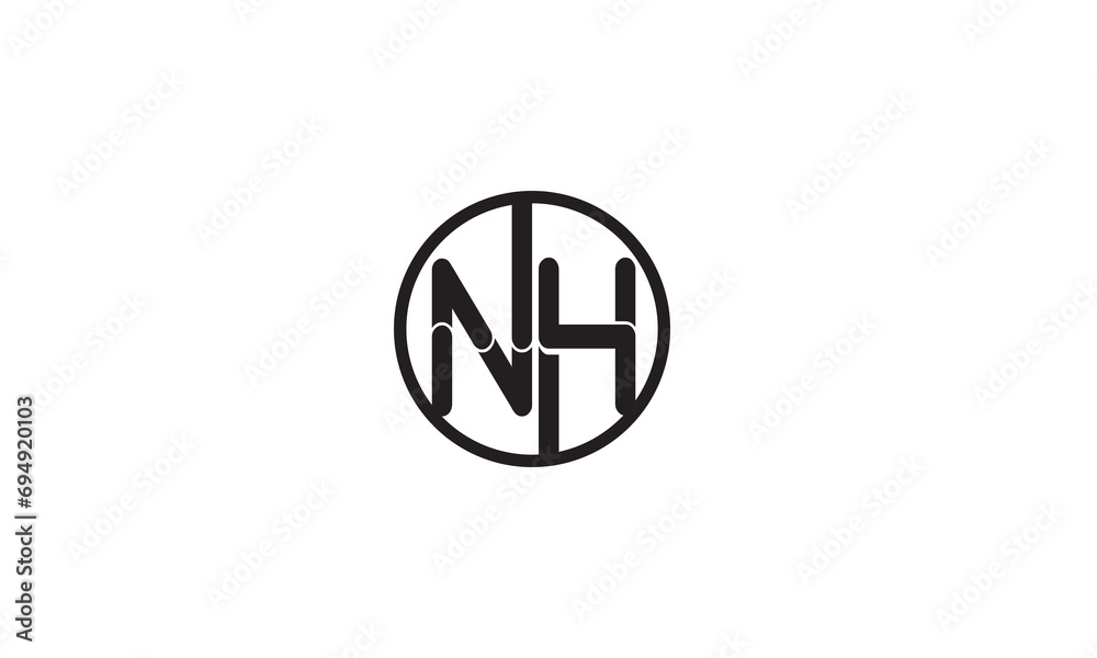 NH, HN , H , N , Abstract Letters Logo Monogram NH, HN , H , N , Abstract Letters Logo Monogram