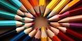 Colored pencils points up, ready to unleash creativity