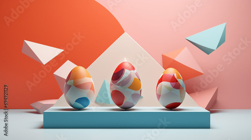 Easter eggs with geometric patterns.