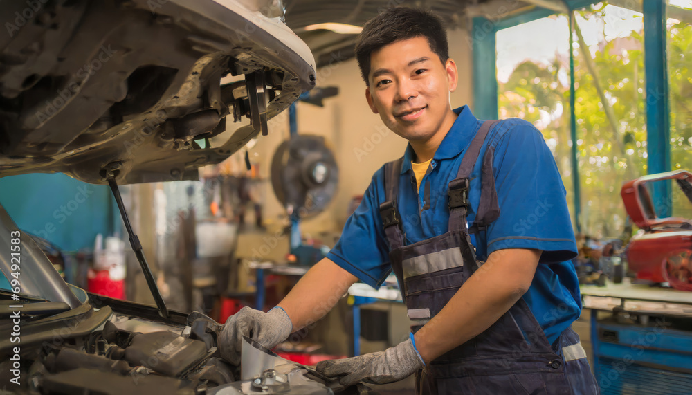 Professional Caucasian Male Worker in Industrial Workshop with Tools and Machinery