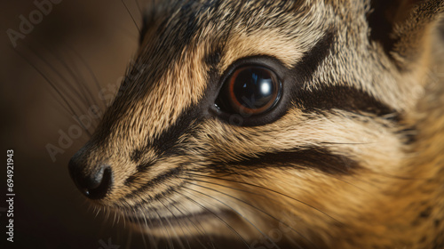 hyperrealistic shot of the serene and gentle eyes of a numbat photo