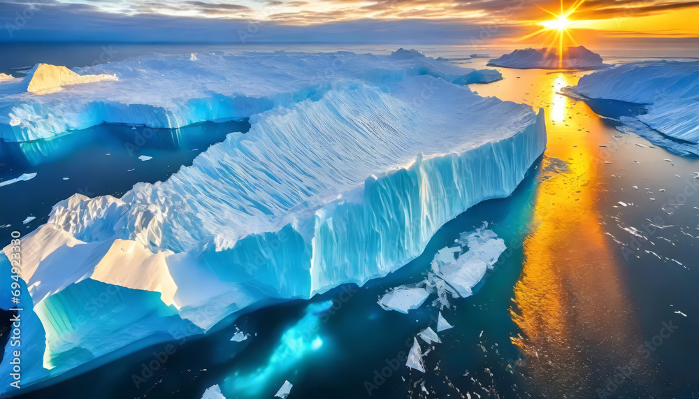 Melting Arctic Iceberg: A Stunning View of Nature in the Cold Ocean