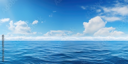 Vast ocean background, providing a serene blue canvas.