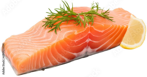 Shadowless Salmon Fillet on Transparent Background (PNG)