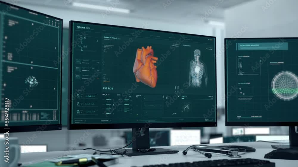 Anatomical x-ray analysis system looking for disease in the organs. Anatomical x-ray scanner detects Cardiac Ischemia disease in a heart. Modern Anatomical x-ray scanner studies the disease symptoms. Anatomical x-ray analysis system looking for disease in the organs. Anatomical x-ray scanner detects Cardiac Ischemia disease in a heart. Modern Anatomical x-ray scanner studies the disease symptoms.